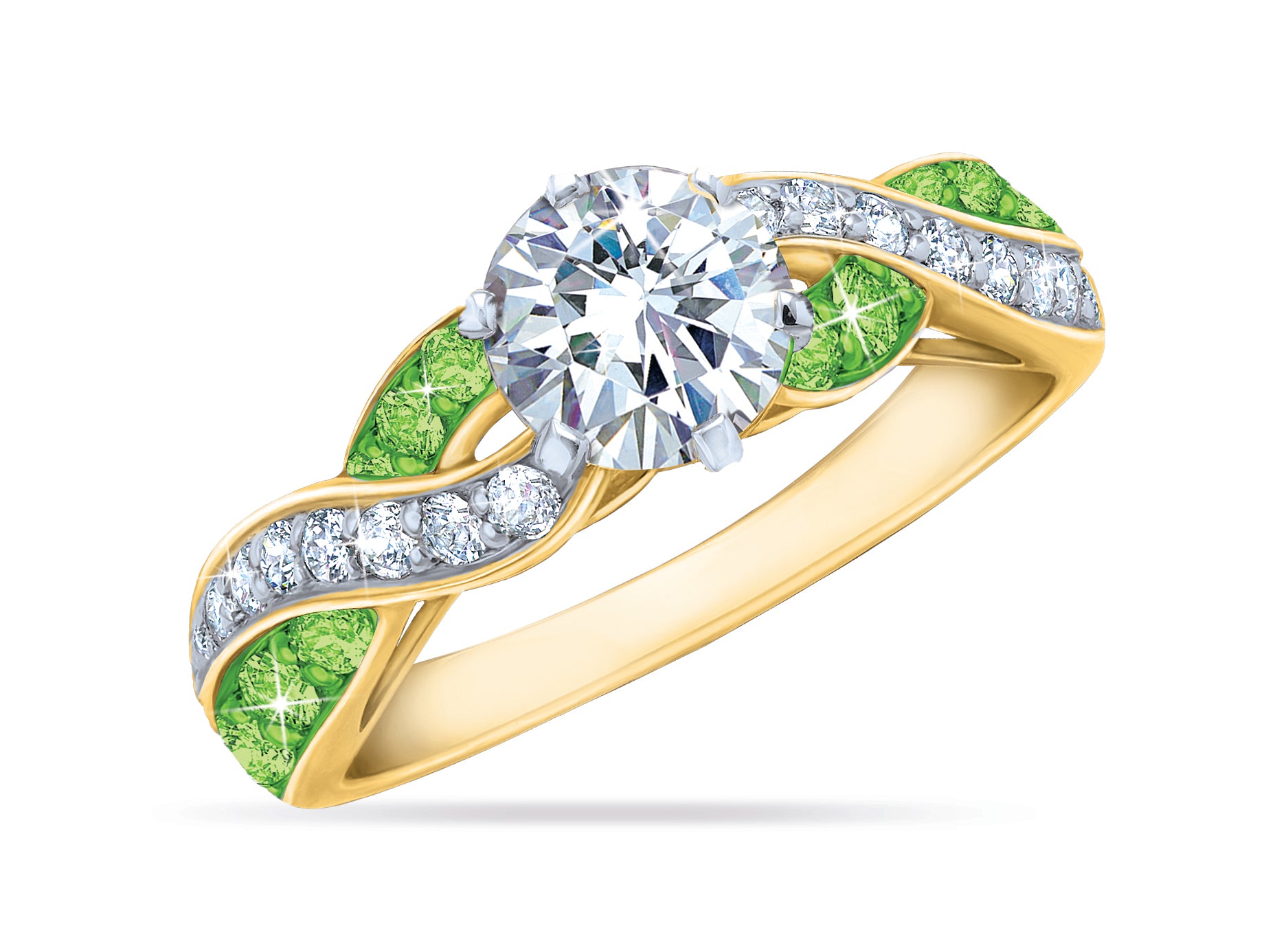 Bague personnalisée "Birthstone Swirl" (pierre de naissance)