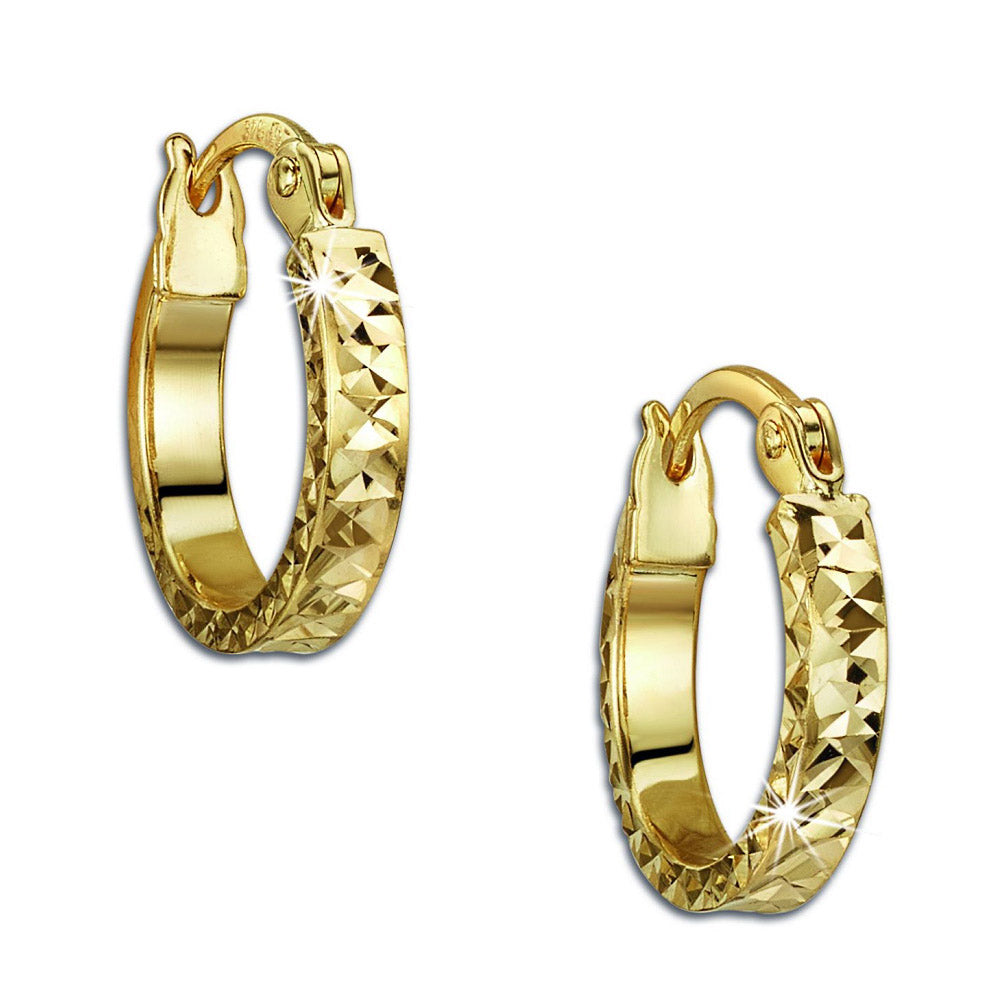 Anneaux Huggie en or 9ct avec diamant