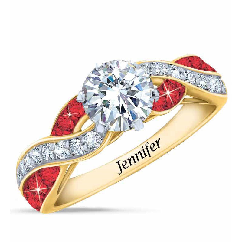 Bague personnalisée "Birthstone Swirl" (pierre de naissance)