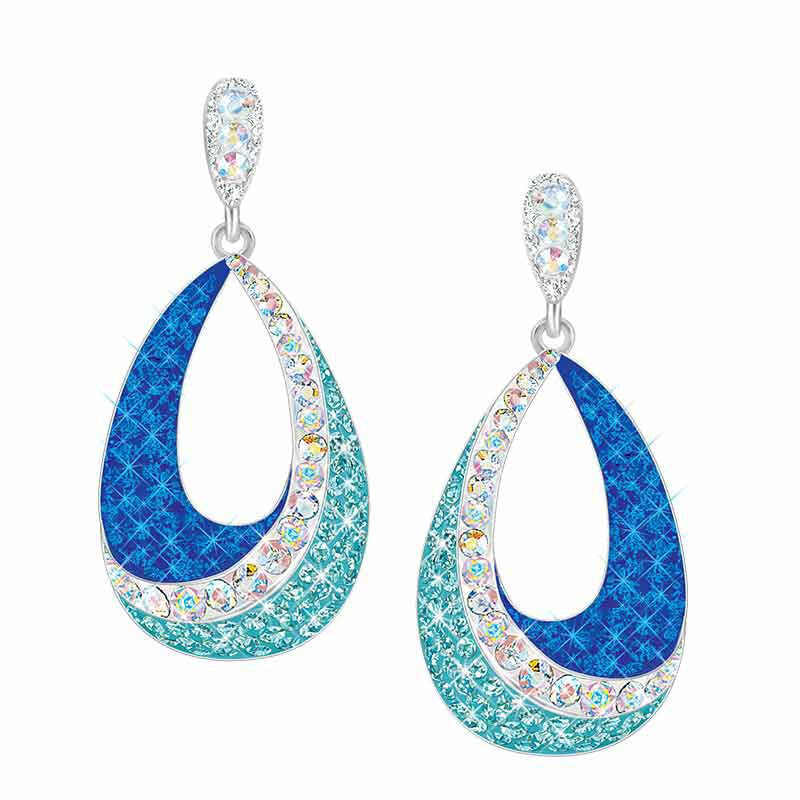 Boucles d'oreilles en cristal bleu