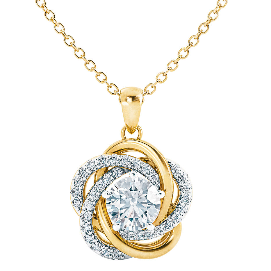 Pendentif nœud d’amour avec boucles d’oreilles assorties OFFERTES
