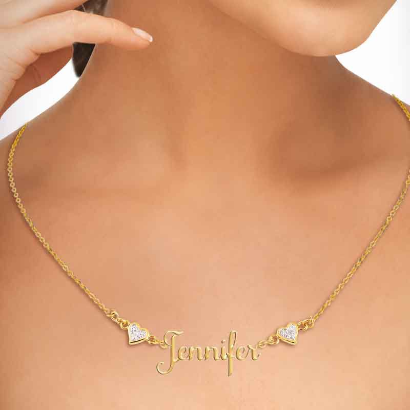 Collier diamant à nom personnalisé