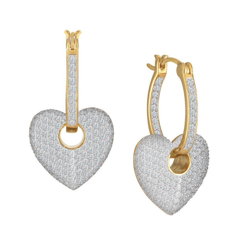 Cœurs étincelants - Boucles d'oreilles à l'intérieur et à l'extérieur