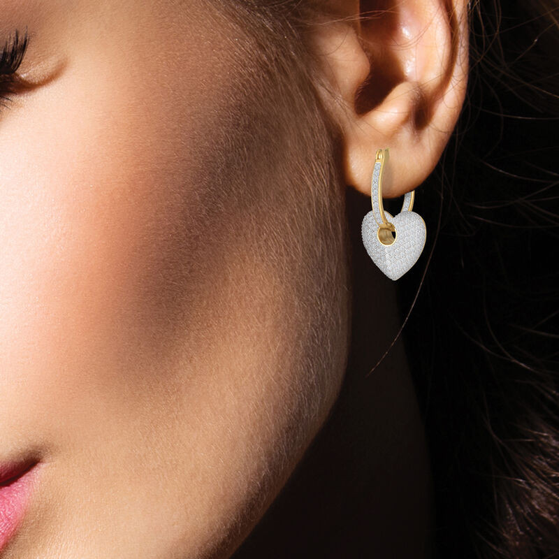 Cœurs étincelants - Boucles d'oreilles à l'intérieur et à l'extérieur