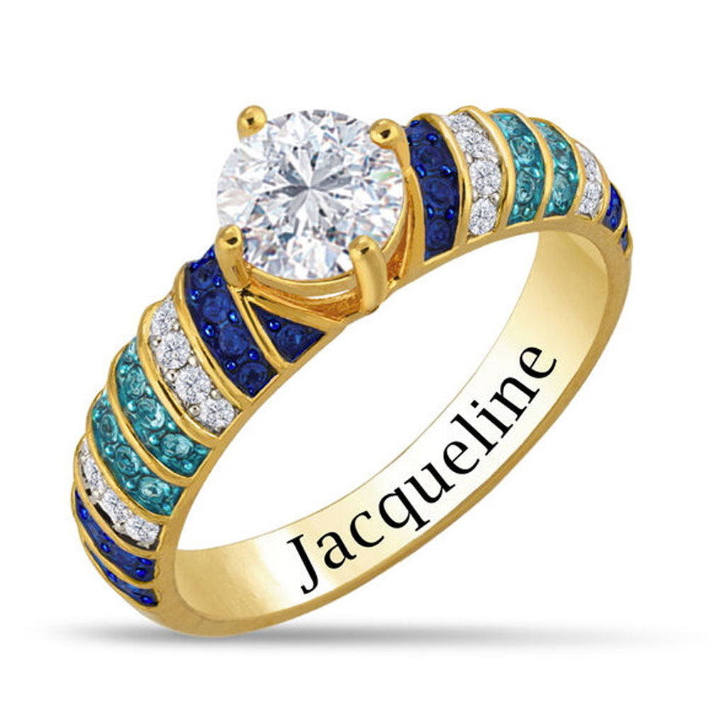 Bague tourbillon personnalisée Blue Wave