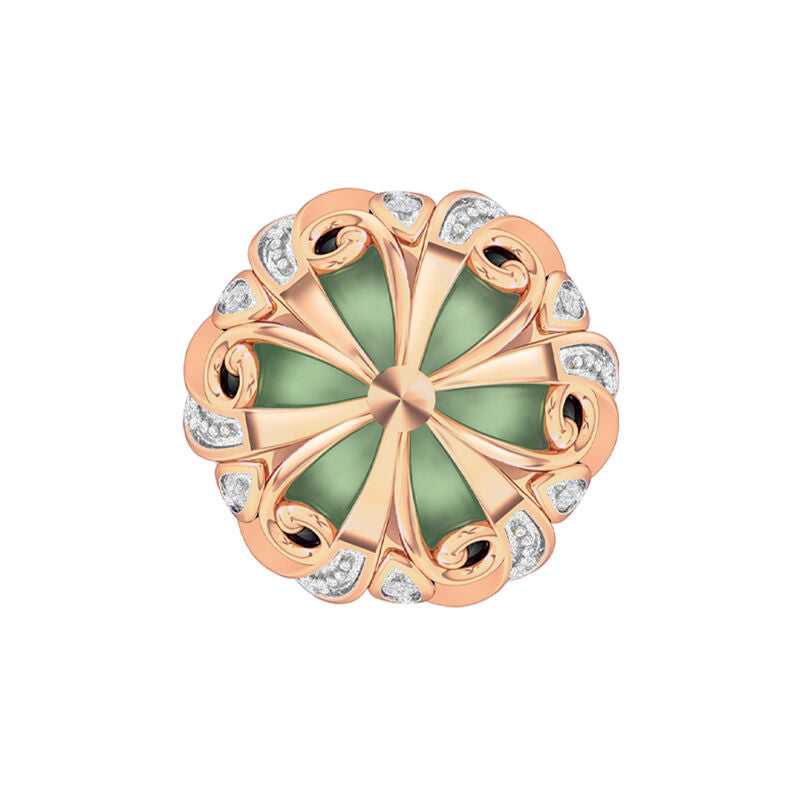 Collier en cuivre avec diamants et jade