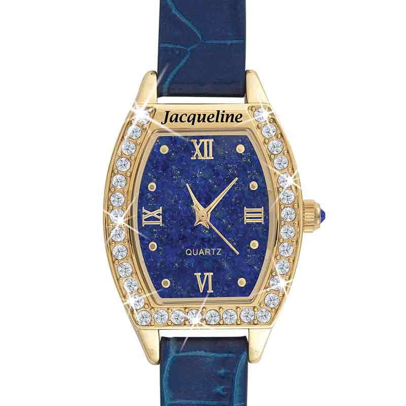 Montre personnalisée en lapis bleu