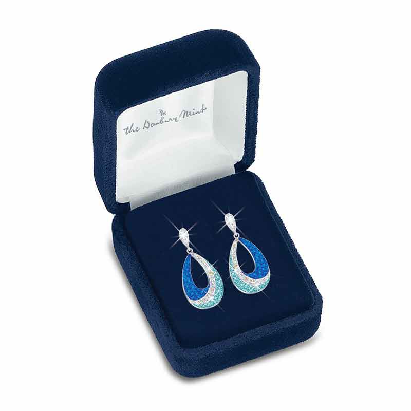 Boucles d'oreilles en cristal bleu