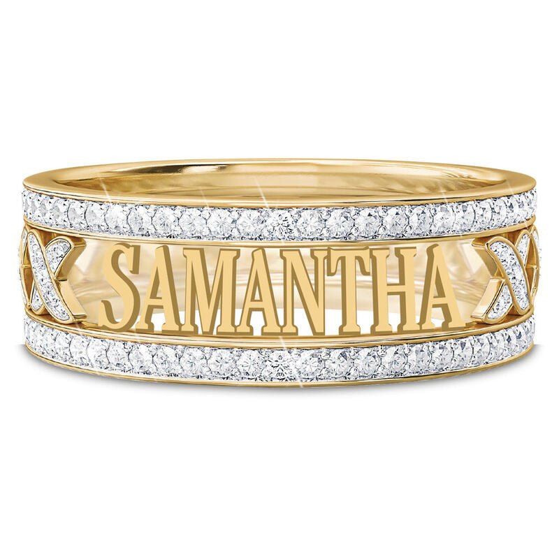 Bague personnalisée avec baiser en diamant