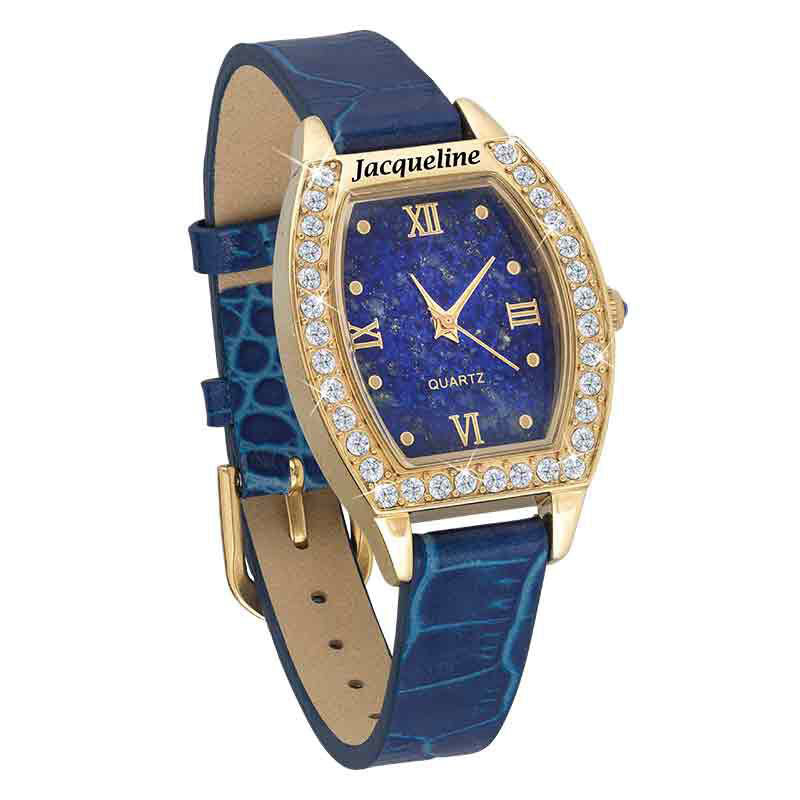 Montre personnalisée en lapis bleu