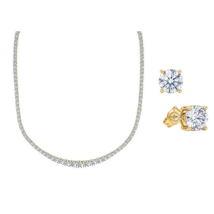 Le collier de tennis classique avec boucles d'oreilles assorties GRATUITES