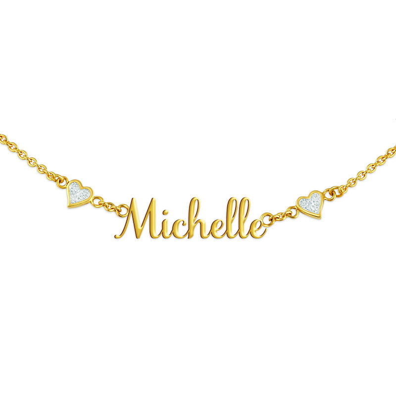 Collier diamant à nom personnalisé
